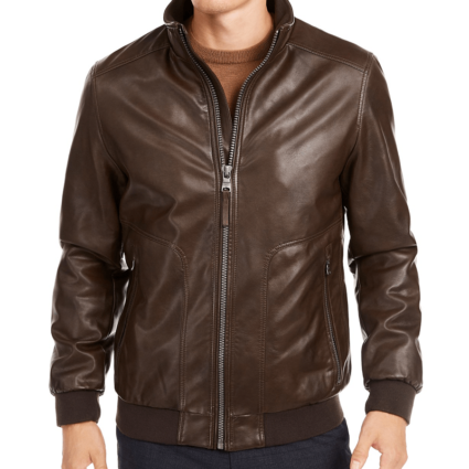 Men's Calvin Klein Bomber Leather Jacket