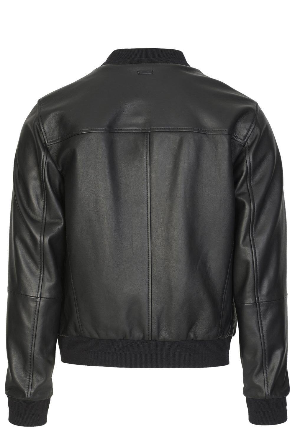 Boss Hugo Mens Black Leather Jacket - A2 Jackets