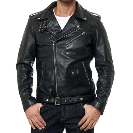 Mens Biker Red Bridge Reddit Leather Jacket