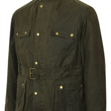 Lewis Creek Motorcycle Biker Waxed Belted Cotton Jacket