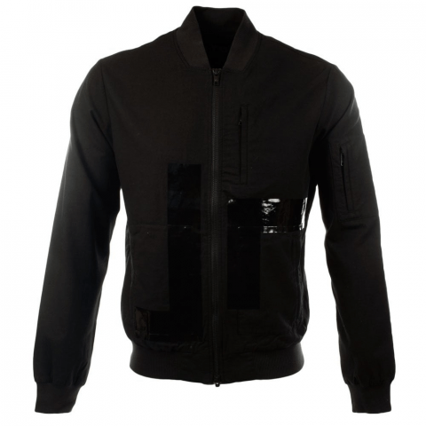 Mens Lightweight Utility Y-3 Black Zip Bomber Jacket