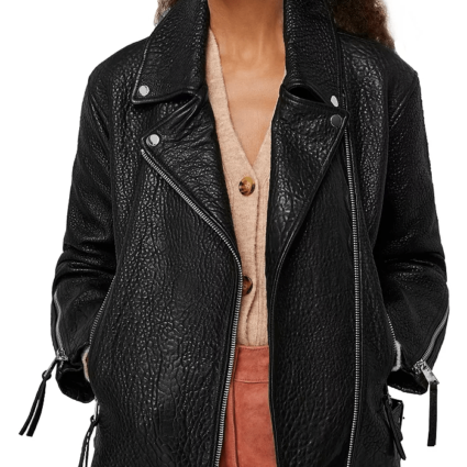 Lily Whistles Black Moto Leather Jacket