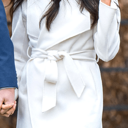 The Label Line Mara Meghan White Wool Coat