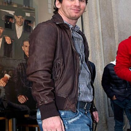 Lionel Messi FIFA World Cup Brown Leather Jacket