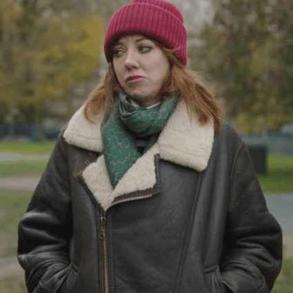 Liz Motherland Diane Morgan S03 Shearling Brown Leather Jacket