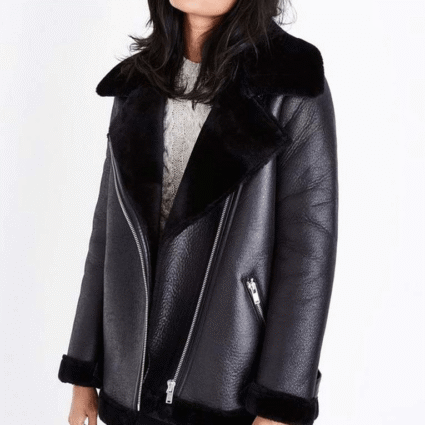 Locke & Key Dodge Laysla De Oliveira Echo Shearling Leather Jacket