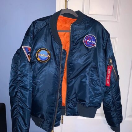 Mens Logic Navy Blue Bomber Jacket