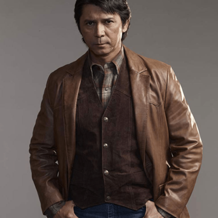 Longmire Lou Diamond Phillips Henry Standing Bear Leather Blazer