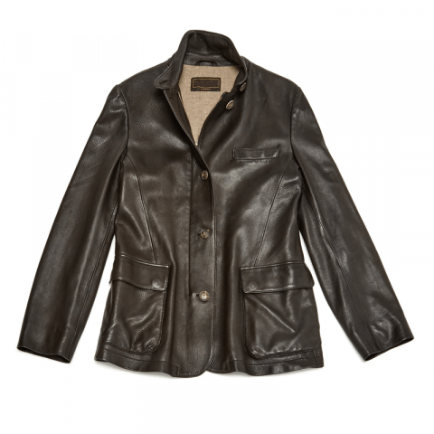 Womens Loro Piana Brown Leather Jacket
