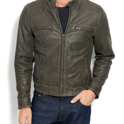 Mens Lucky Brand Bonneville Leather Jacket