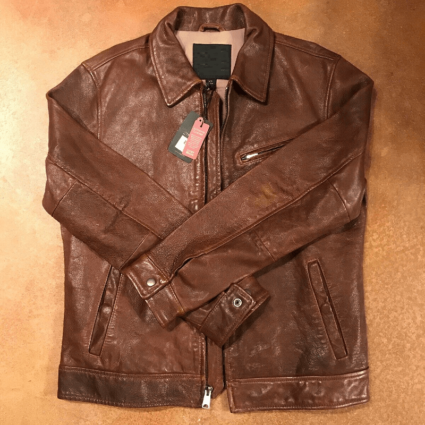 Lucky Brand Mens Brown Leather Jacket