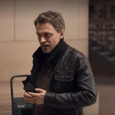 Vincent Londez TV Series Lupin 2021 Capitaine Romain Laugier Black Leather Jacket