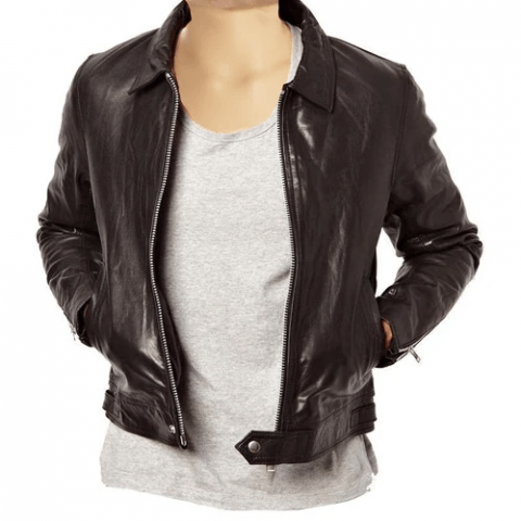 Mens Plain Brown Lusso Leather Jacket