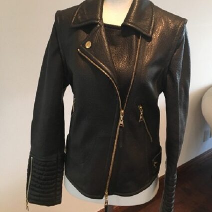 Mens LV Motorcycle Leather Jacket