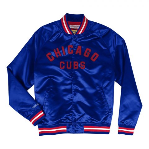 MLB Chicago Cubs Lightweight Blue Bomber Satin Jacket