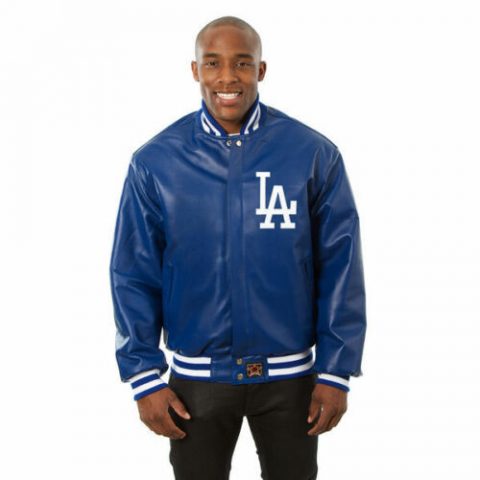 MLB Los Angeles Dodgers Royal Blue Leather Jacket