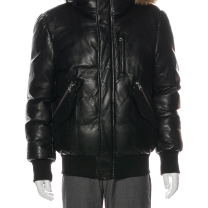 Mackage Fur-trimmed Glen Down Bomber Leather Jacket