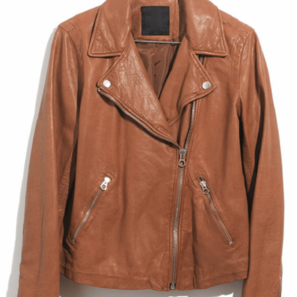 Mens Madewell Washed Brown Leather Jacket