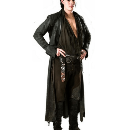 Diaval Sam Riley Maleficent Leather Brown Trench Coat