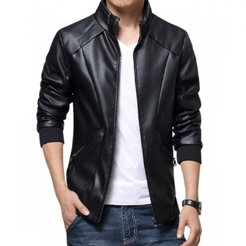 Men's Simple Look Leather Jacket