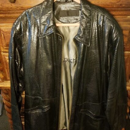 Marc Buchanan Crocodile Pelle Pelle Leather Jacket