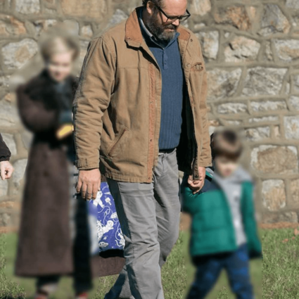 David Denman Mare of Easttown 2021 Frank Sheehan Brown Cotton Jacket