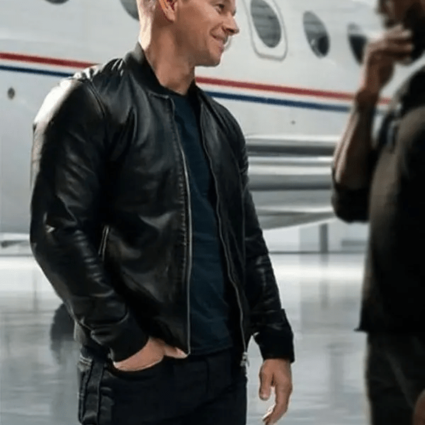 Mens Mark Wahlberg Infinite Black Leather Jacket