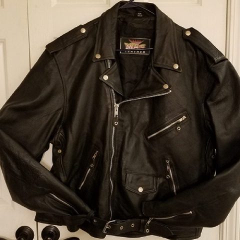 Mens Fashion MAS Leather Biker Leather Jacket