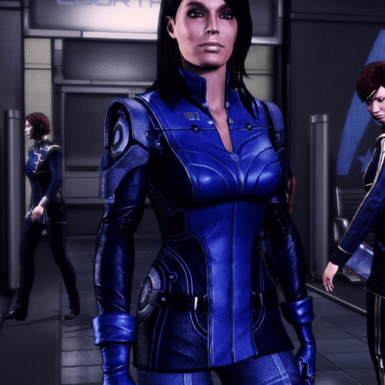 Mass Effect 3 Ashley Williams Blue Leather Jacket
