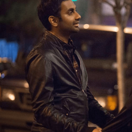 Dev Black Leather TV Series Master of None Aziz Ansari Leather Jacket