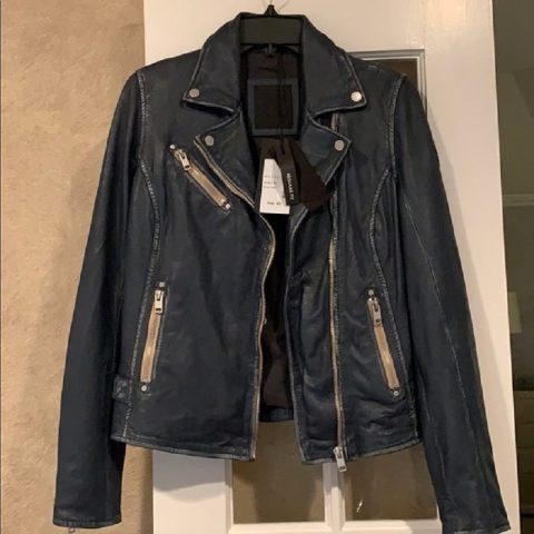 Mauritius Blue Moto Leather Jacket