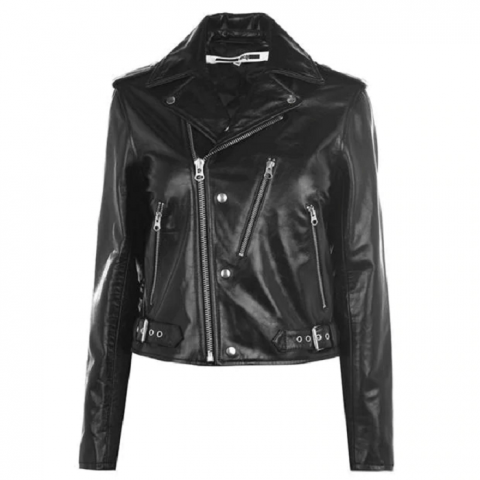 Mcq Alexander Mcqueen Buckle Biker Leather Jacket