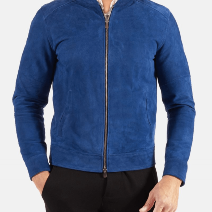 Mens Vintage Slim Fit Suede Leather Jacket