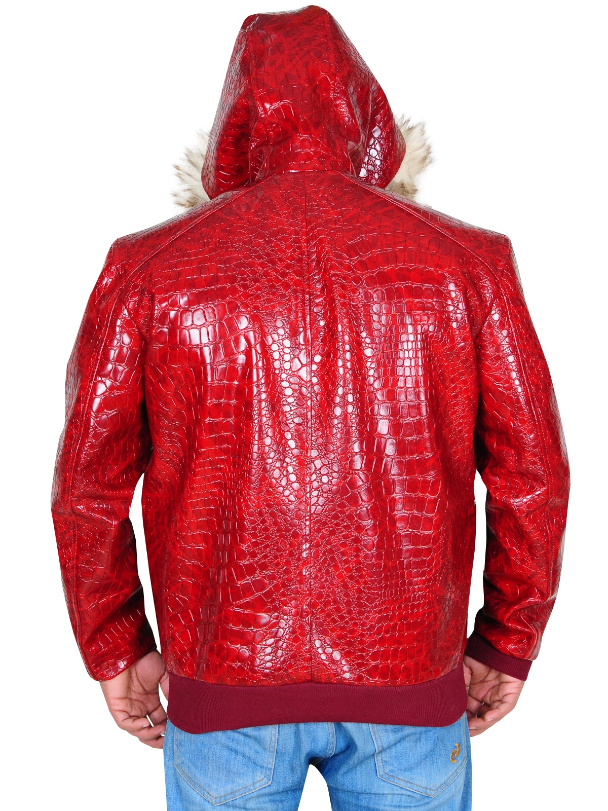 Men's Croc Hood Leather Jacket - A2 Jackets
