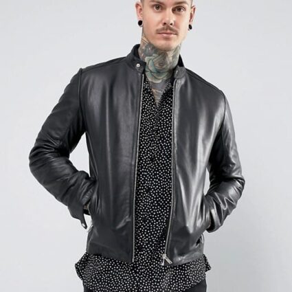 Men's ASOS Black Leather Jacket