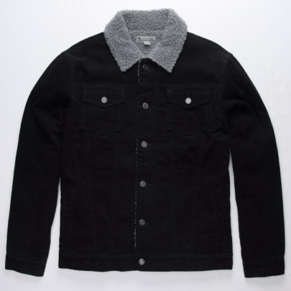 Charles And A Half Black Hills Sherpa Black Corduroy Jacket