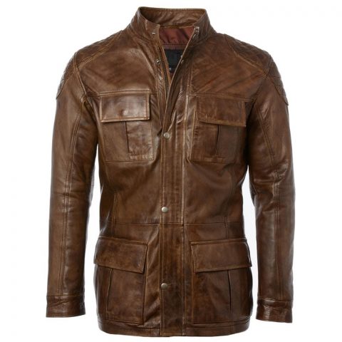 Mens Timber Leather Coat Jacket – Three Quarter Brontes Jacket