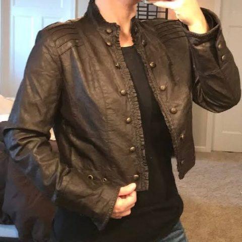 Mens Revue Real Black Leather Jacket