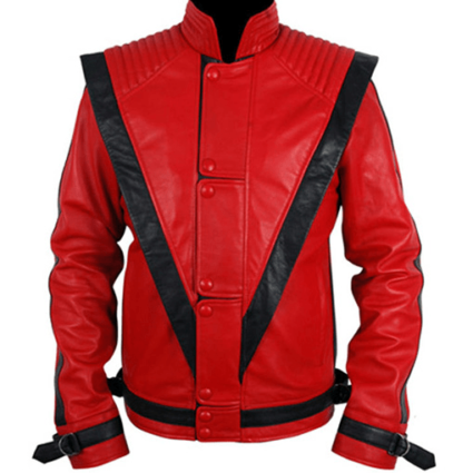 Michael Jackson Thriller Red Leather Jacket