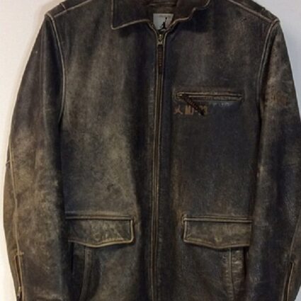 Michael Jordan Distressed Leather Jacket