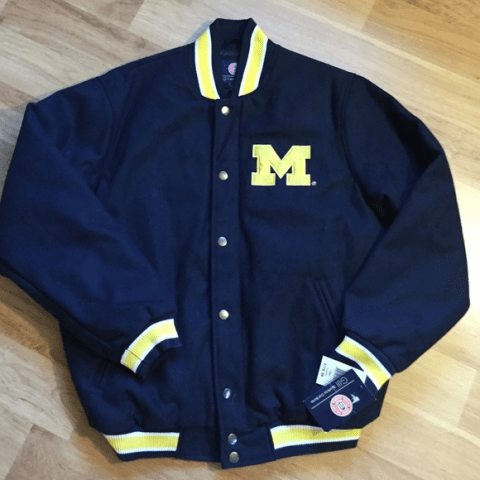 Mens Awesome University Of Michigan Letterman Jacket