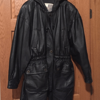 Mens Middlebrook Park Black Leather Coat