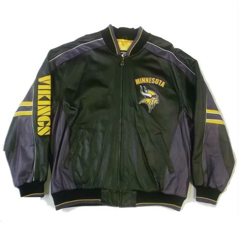 Minnesota Vikings Bomber Leather Jacket