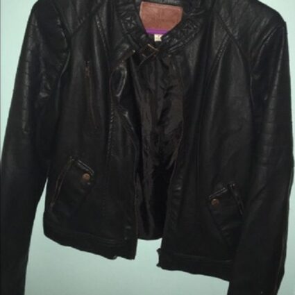 Womens Fashion Miss London Black Leather Jacket