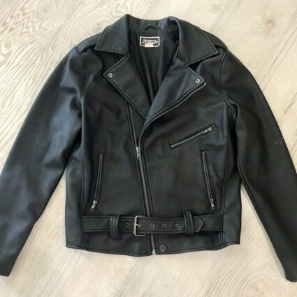 Mens Modern Amusement Black Leather Jacket