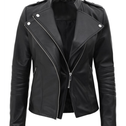 Monica Asymmetrical Fitted Leather Jacket