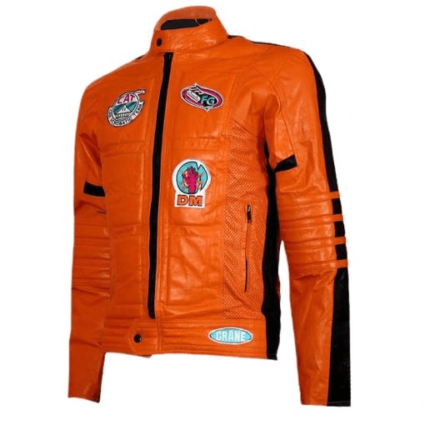 Mens Kill Bill Movie Orange Leather Jacket