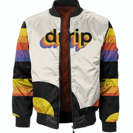Mens Drip Bomber Multicolor Slim fit Satin Jacket