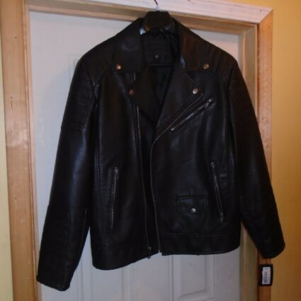 Murano Black Imitation Motorcycle Leather Jacket