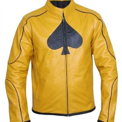 Mens Dijon Spades Mustard Leather Jacket